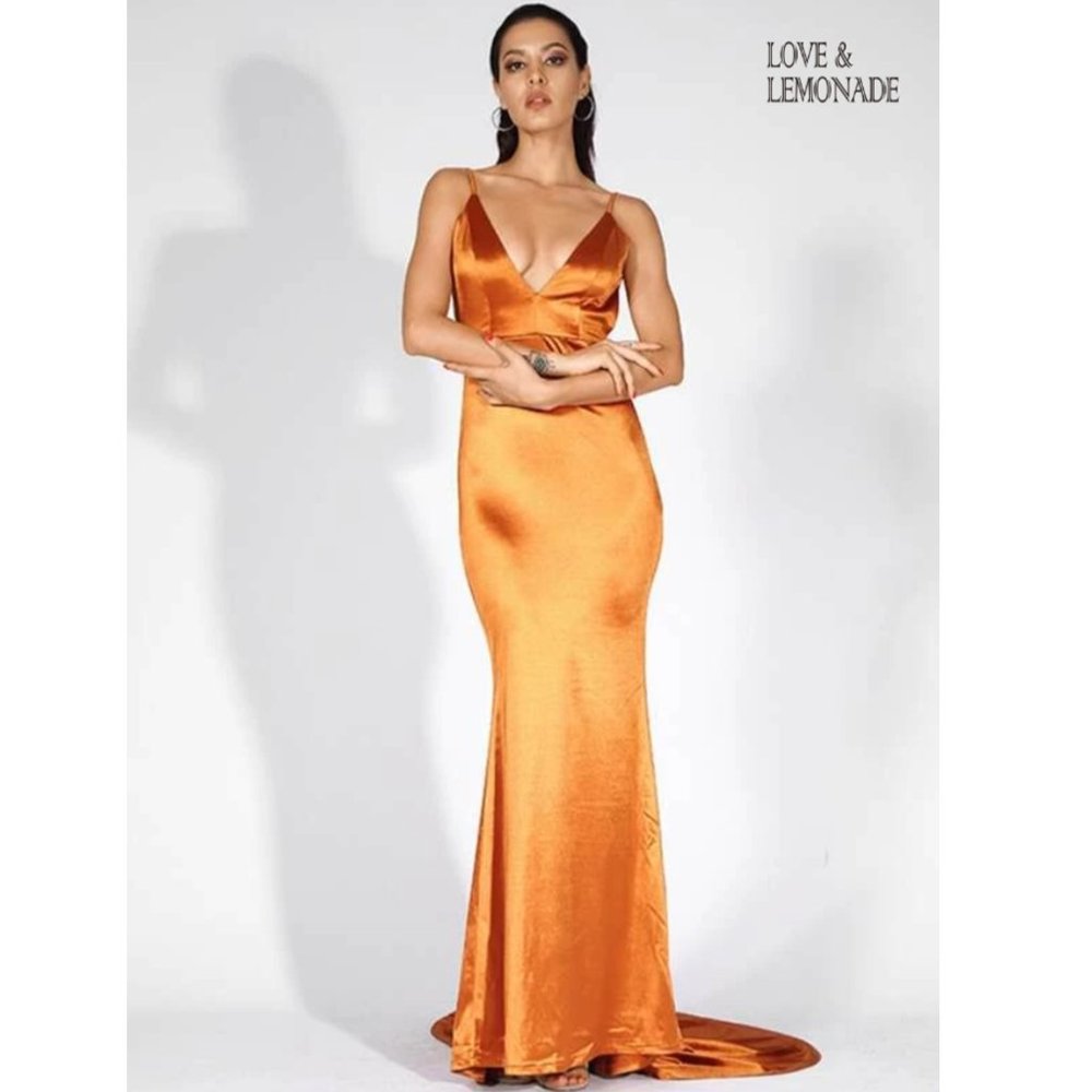 Satin Backless Ruched Floor Length Formal Gown